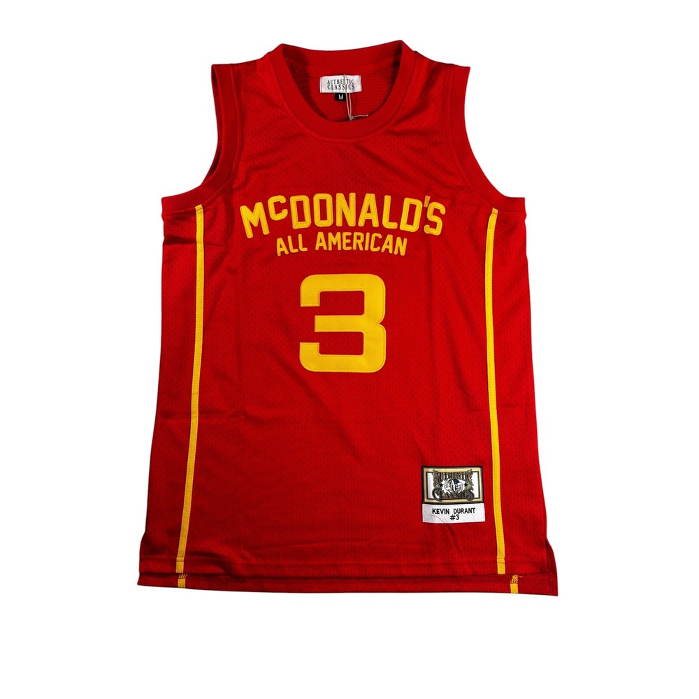 Authentic Classics Kevin Durant McDonalds All American Jersey Red Yellow Size M